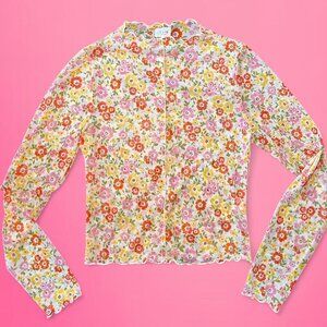 Le Lis floral mesh top